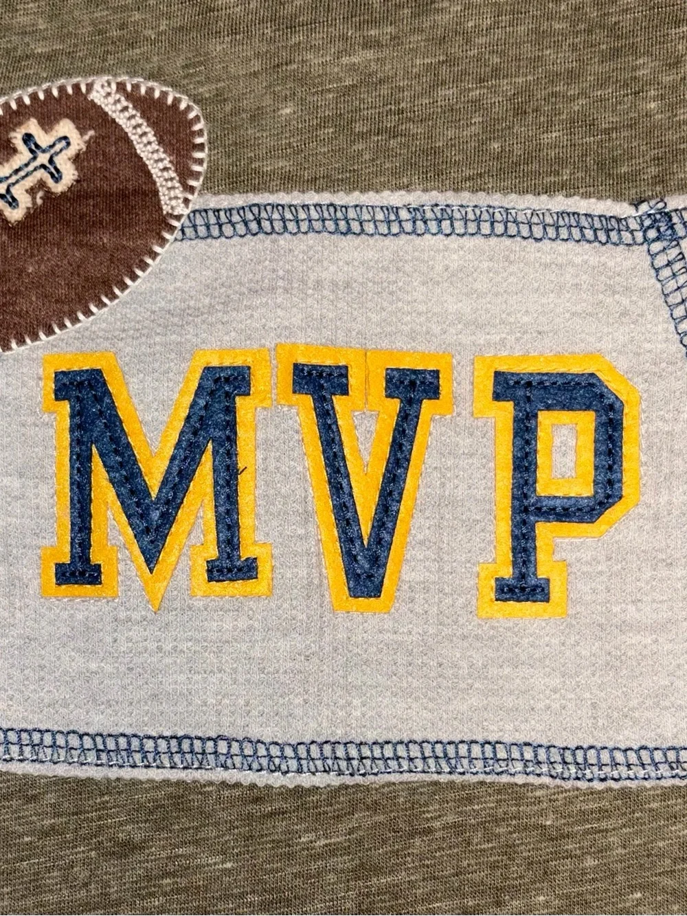 Mud Pie Football MVP romper sz 3-6 months EUC smoke free home